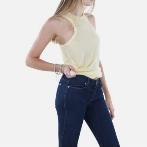 Free People Yellow Very Varsity Tank Size Medium - Picture 3 of 5